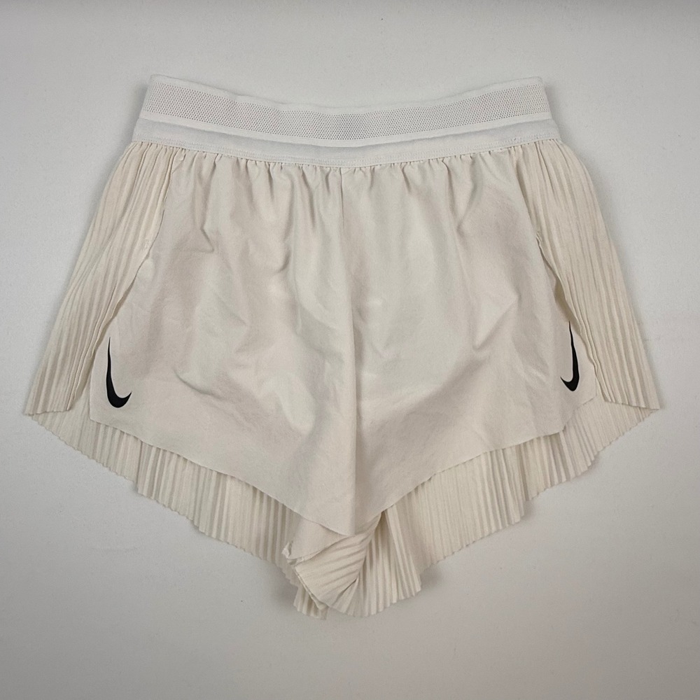 Nike Womens Dri-FIT ADV Pleated Running Shorts Sail White FN2328-100 Small